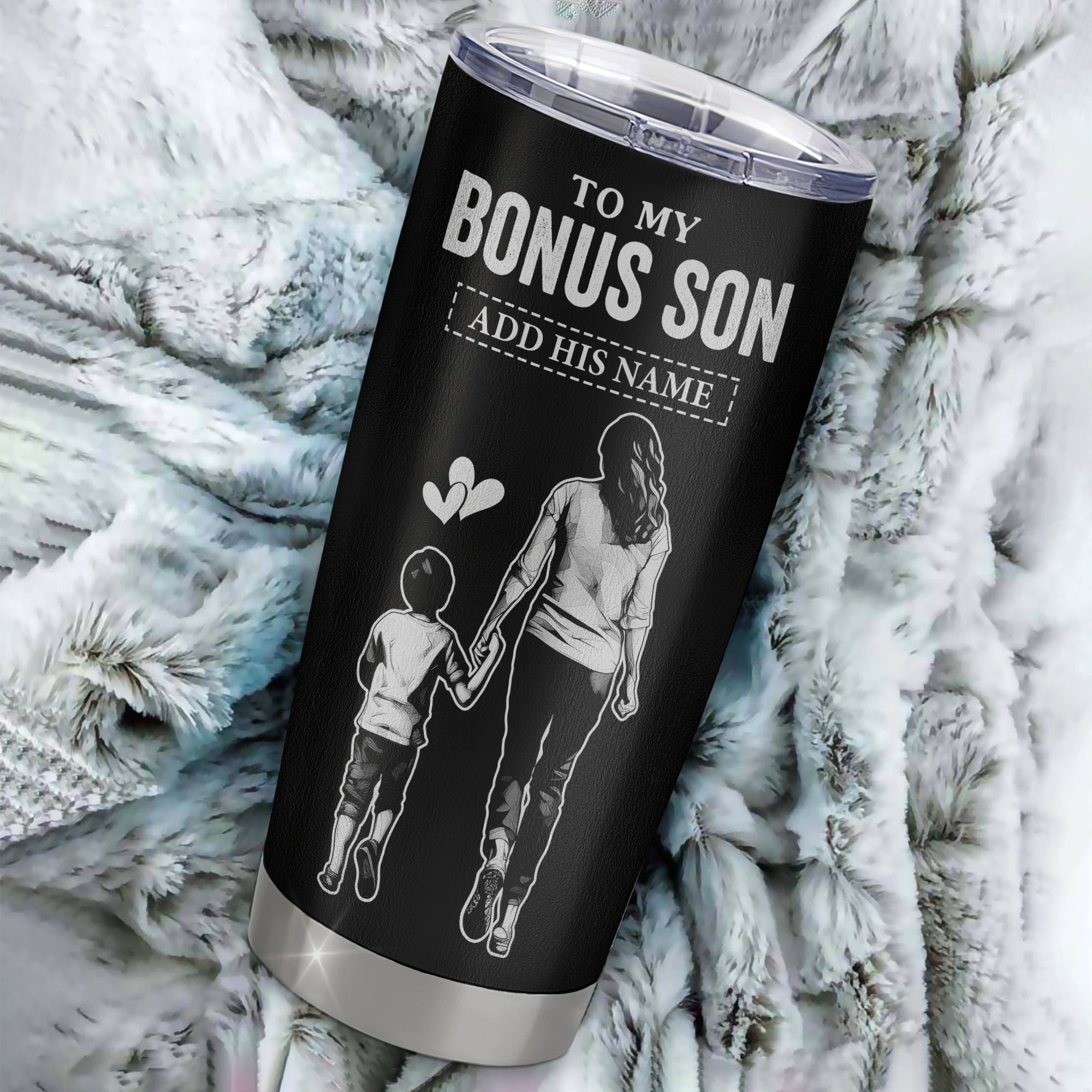 Personalized To My Bonus Son Gifts Tumbler From Stepmom My Only Wish For You Stepson Birthday Gifts Graduation Christmas Custom Stainless Steel Cup Travel Mug | siriusteestore