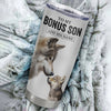 Personalized To My Bonus Son Gifts Tumbler From Stepmom Stepdad Whenever Wolf Unique Birthday Gifts For Stepson Graduation Christmas Custom Stainless Steel Travel Mug | siriusteestore