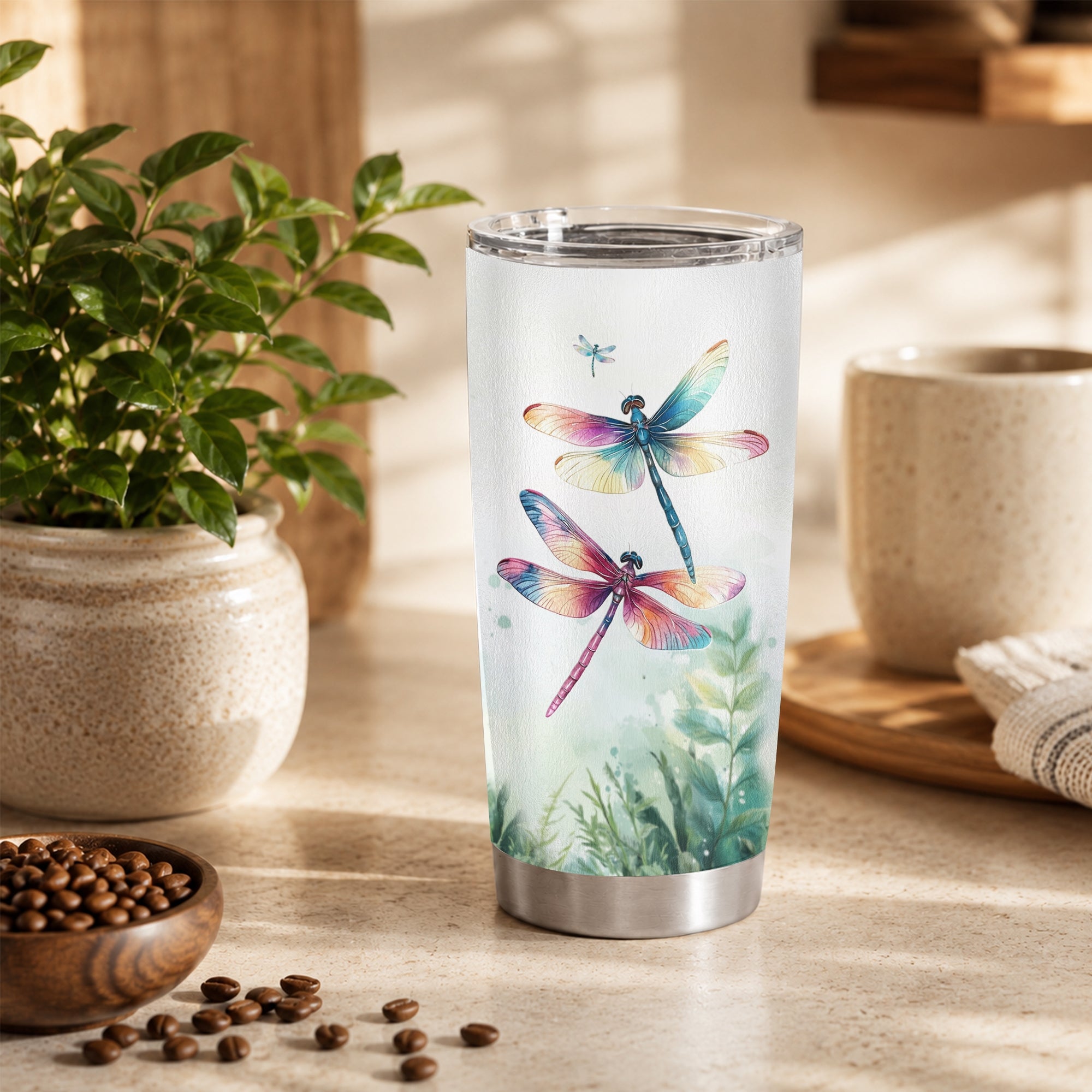 Personalized To My Bonus Son Gifts Tumbler From Stepmom Stepdad Whenever You Feel Dragonfly Stepson Birthday Gifts Christmas Custom Stainless Steel Travel Mug | siriusteestore