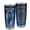 Personalized To My Bonus Son Lion From Stepmom Dad Tumbler Stainless Steel Cup Believe Your Heart Stepson Gift Birthday Graduation Christmas Custom Travel Mug | siriusteestore