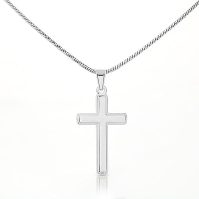 Stainless Cross Necklace Stainless Steel | 3 | Personalized To My Bonus Son Necklace From Stepdad Stepmom This Old Wolf Love Stepson Birthday Gifts Graduation Christmas Customized Gift Box Message Card | siriusteestore