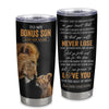 Personalized To My Bonus Son Tumbler From Bonus Dad Stepfather You Will Never Lose Lion Stepson Birthday Gifts Graduation Christmas Custom Cup Travel Mug | siriusteestore