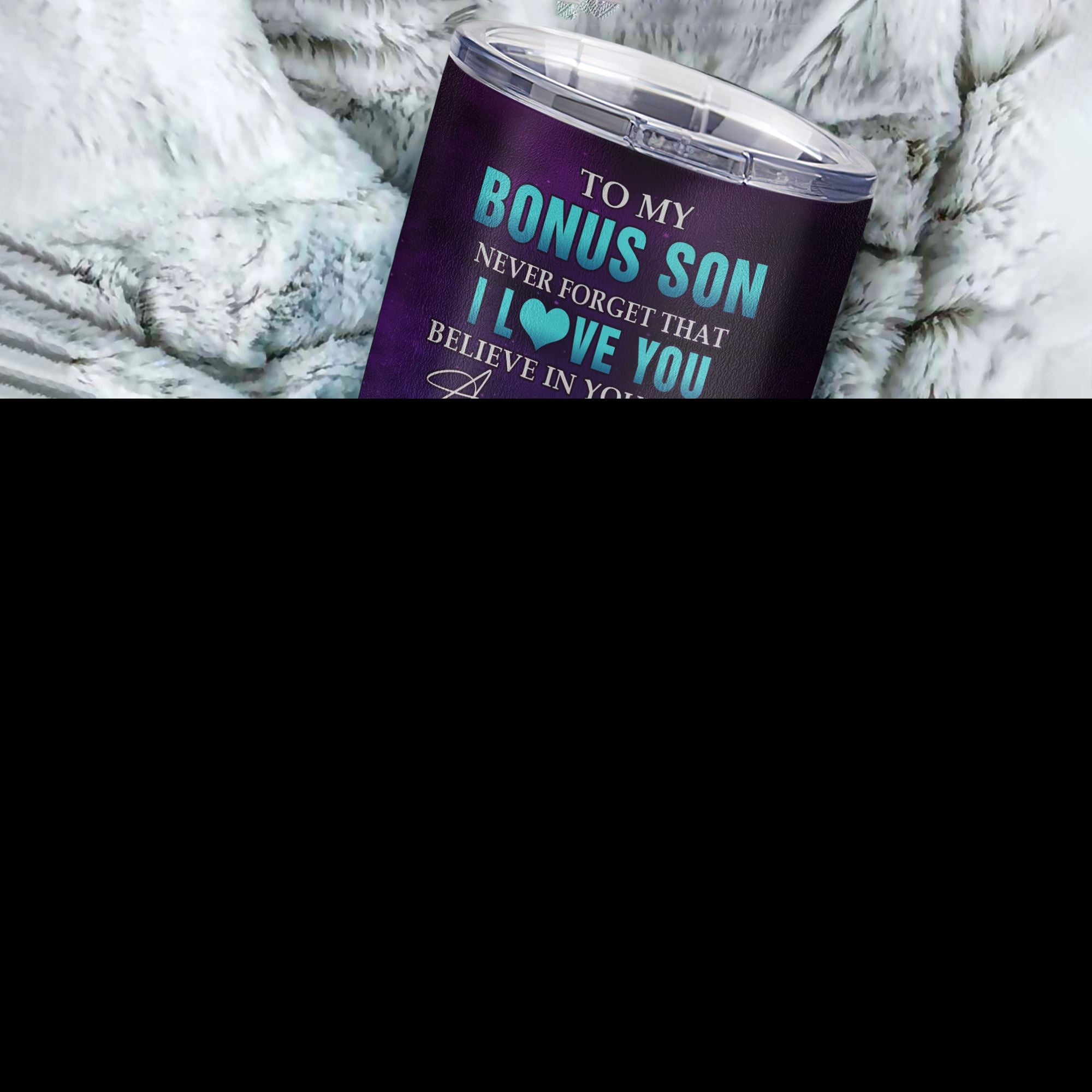 Personalized To My Bonus Son Tumbler From Step Mom Dad Stainless Steel Cup Wolf Moon My Love For You Is Forever Stepson Birthday Gifts Christmas Custom Travel Mug | siriusteestore