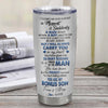 Personalized To My Bonus Son Tumbler From Stepdad Stainless Steel Cup I Close My Eyes For But A Moment Wolf Stepson Birthday Gifts Graduation Christmas Travel Mug | siriusteestore