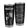 Personalized To My Bonus Son Tumbler From Stepmom Stainless Steel Cup It Is Not DNA I Love You Stepson Birthday Gifts Graduation Meaningful Christmas Custom Travel Mug | siriusteestore