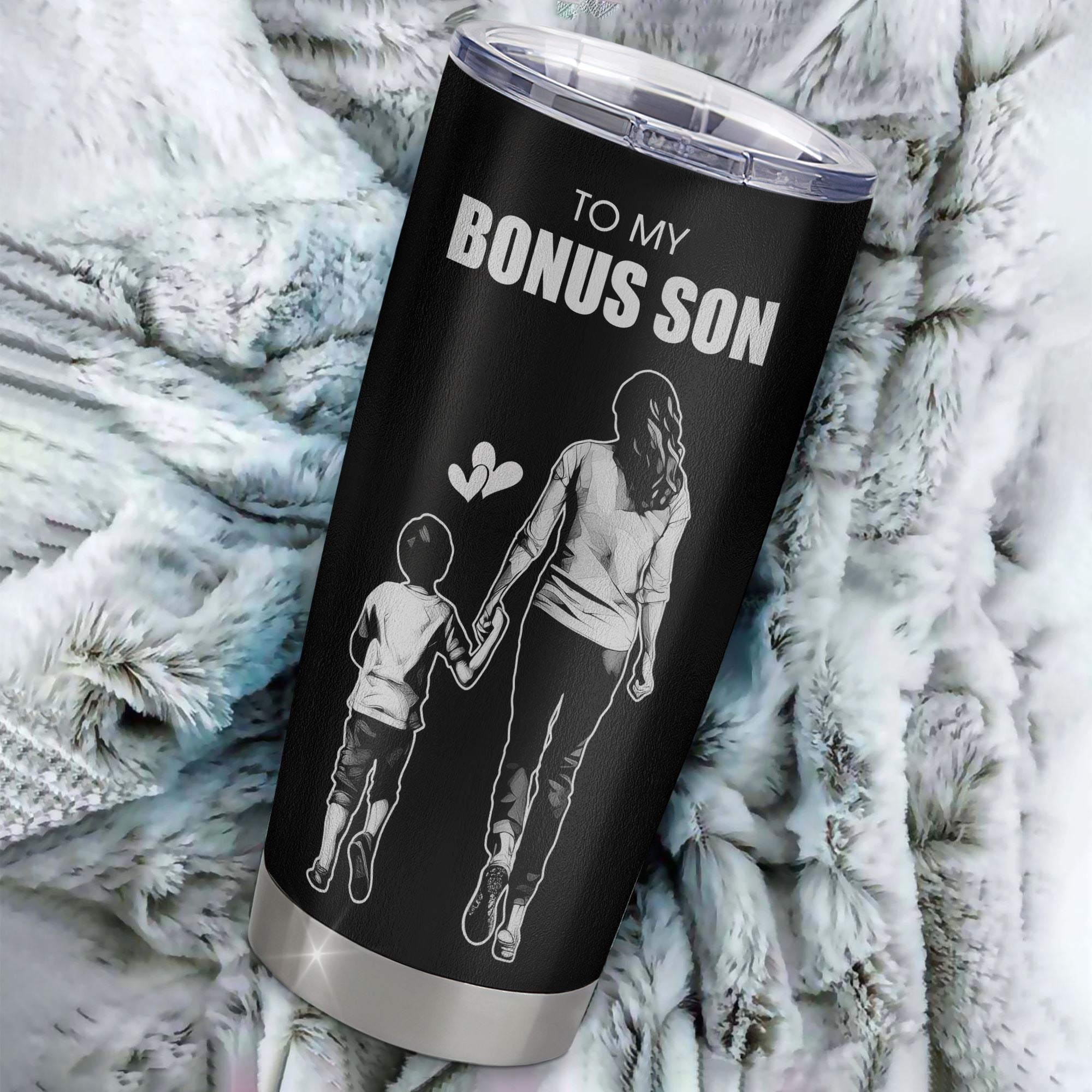 Personalized To My Bonus Son Tumbler From Stepmom Stainless Steel Cup It Is Not DNA I Love You Stepson Birthday Gifts Graduation Meaningful Christmas Custom Travel Mug | siriusteestore