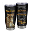 Personalized To My Bonus Son Tumbler From Stepmother Stainless Steel Cup Lion My Only Wish For You Stepson Birthday Graduation Christmas Travel Mug | siriusteestore