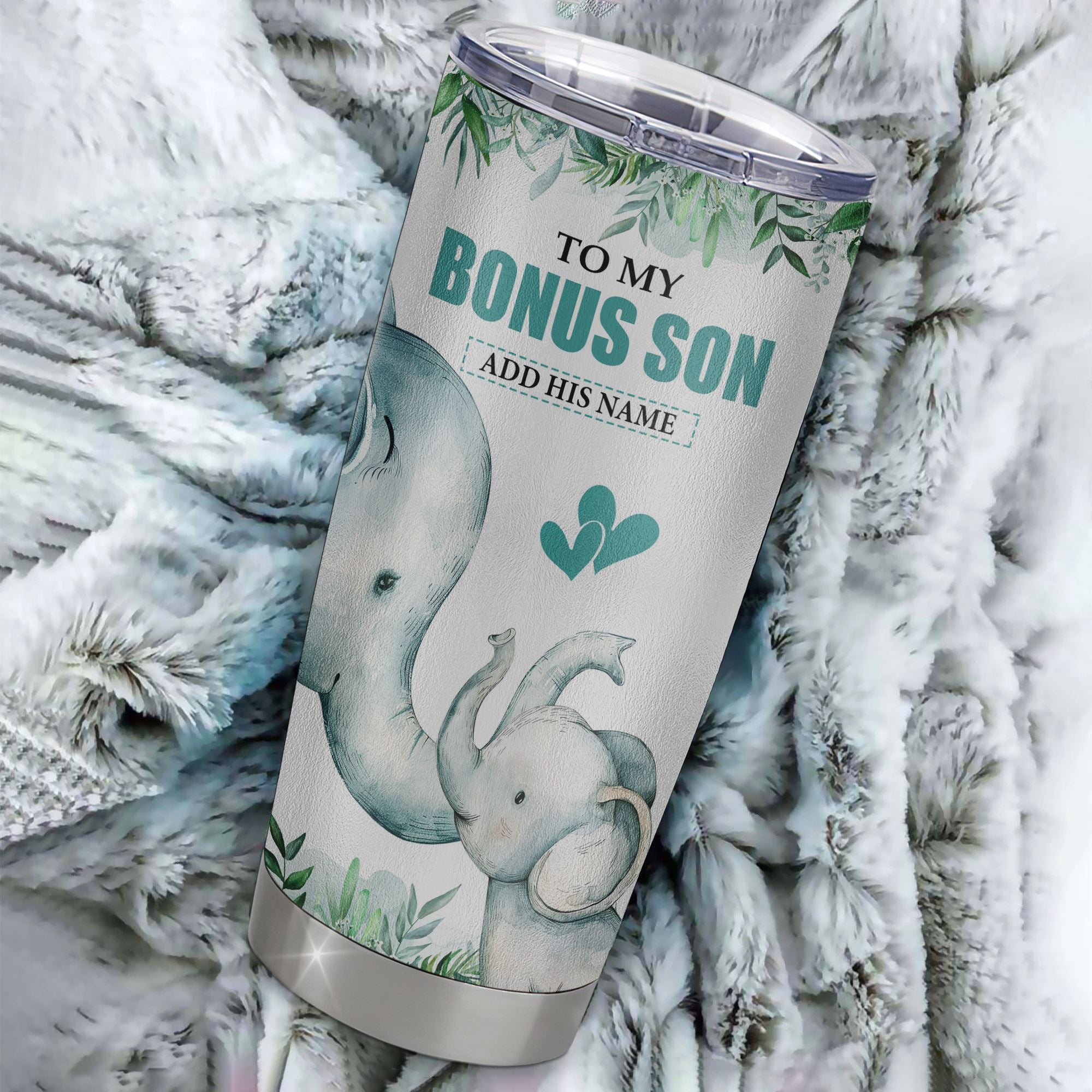 Personalized To My Bonus Son Tumbler From Stepmother Stepdad You Will Never Lose Elephant Stepson Birthday Gifts Graduation Christmas Custom Cup Travel Mug | siriusteestore