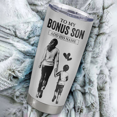 Personalized To My Bonus Son Tumbler You Will Never Lose From Stepmother Stepmom Stepson Birthday Gifts Graduation Christmas Custom Stainless Steel Cup Travel Mug | siriusteestore