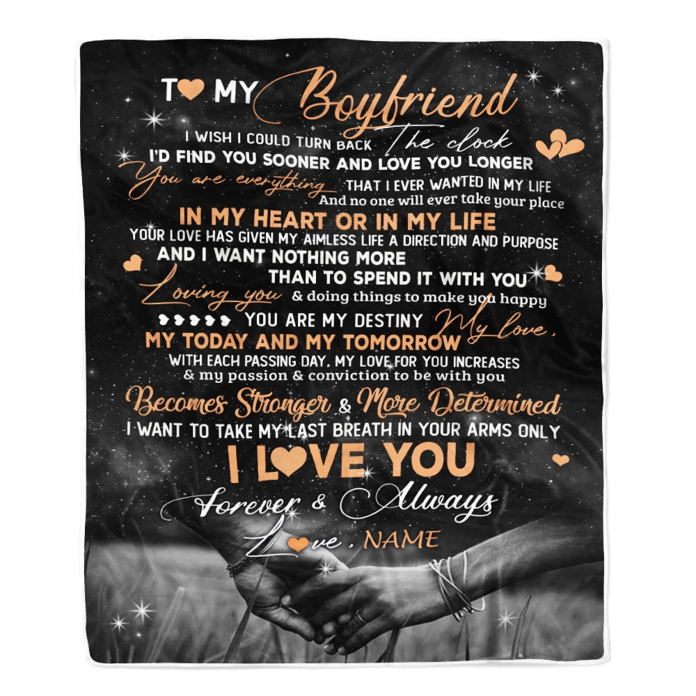 Personalized To My Boyfriend Blanket From Girlfriend I'd Find You Sooner Love You Longer Boyfriend Anniversary Valentines Day Christmas Fleece Throw Blanket | siriusteestore