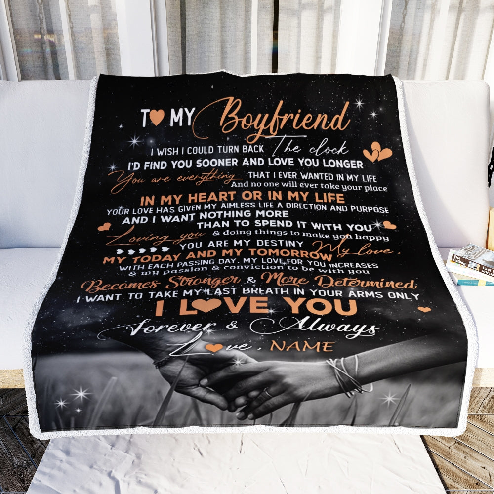 Personalized To My Boyfriend Blanket From Girlfriend I'd Find You Sooner Love You Longer Boyfriend Anniversary Valentines Day Christmas Fleece Throw Blanket | siriusteestore
