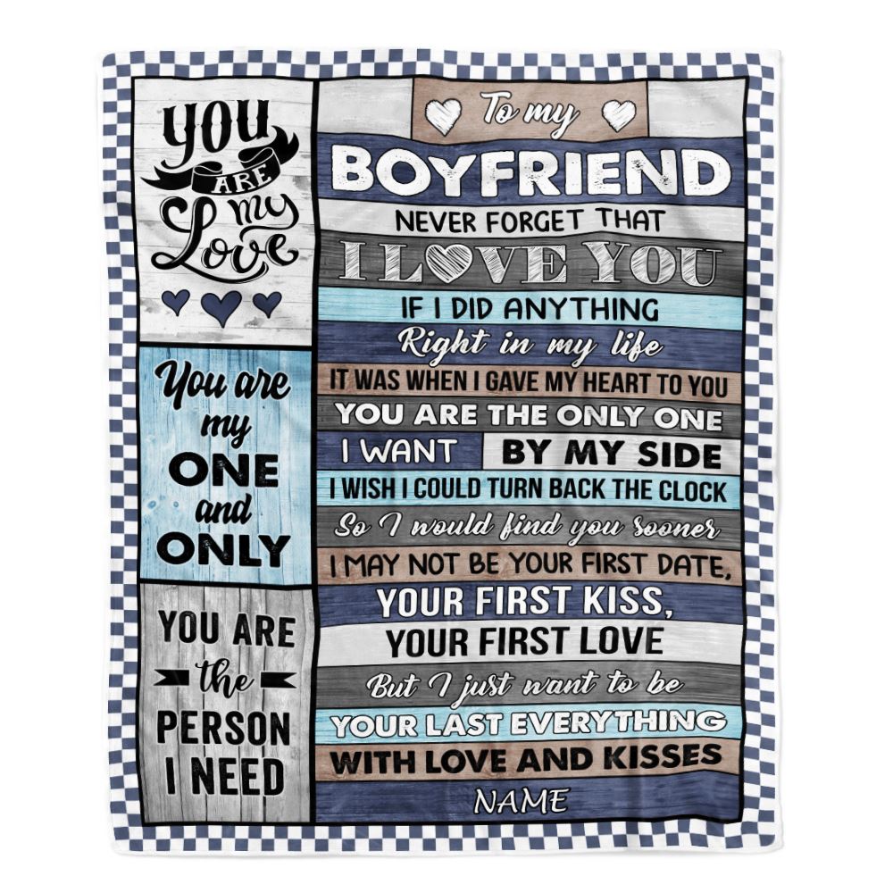 Personalized To My Boyfriend Blanket From Girlfriend Wood You Are My Love Him Birthday Anniversary Valentines Christmas Customized Gift Fleece Blanket | siriusteestore