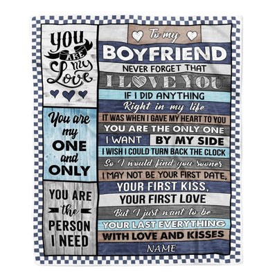 Personalized To My Boyfriend Blanket From Girlfriend Wood You Are My Love Him Birthday Anniversary Valentines Christmas Customized Gift Fleece Blanket | siriusteestore