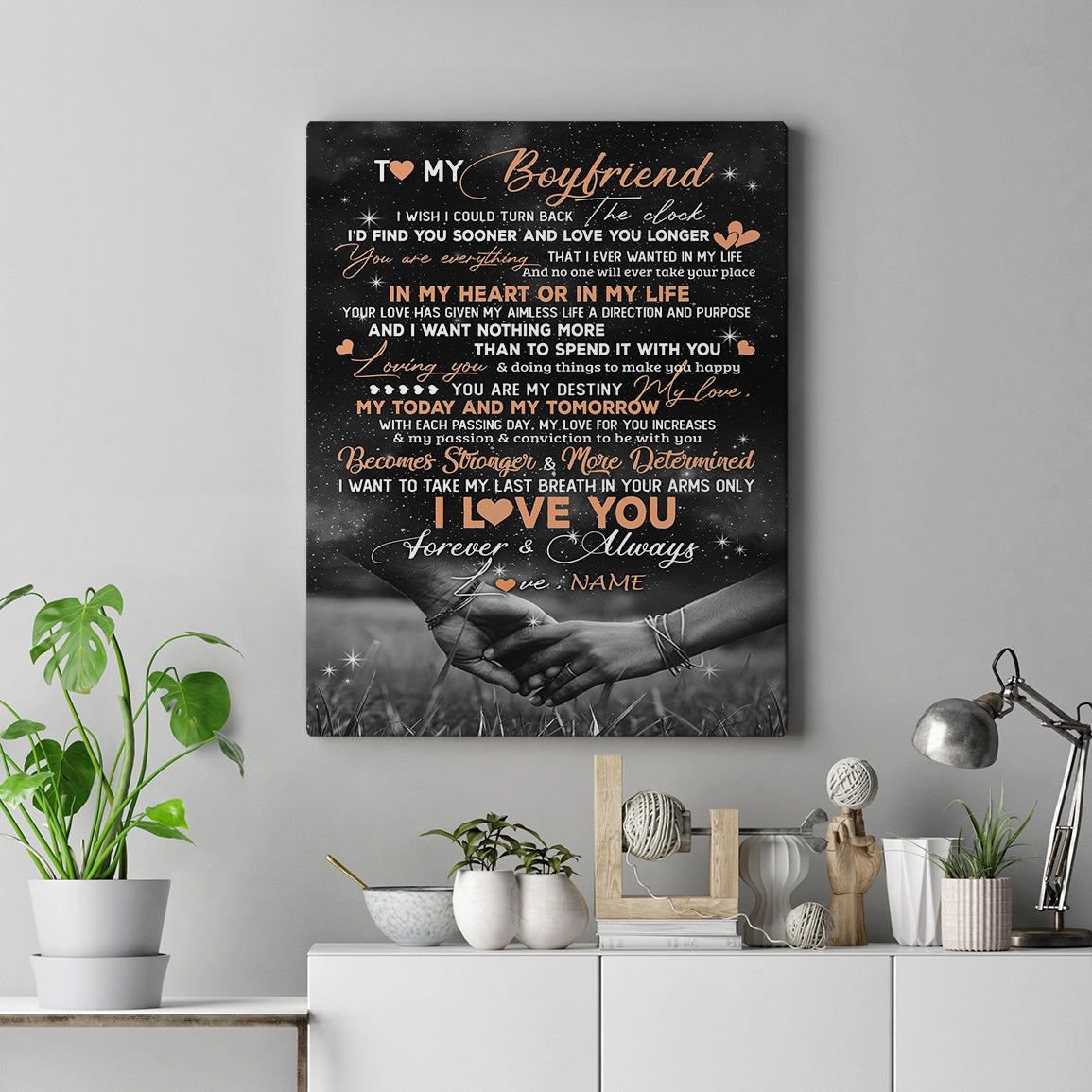 Personalized To My Boyfriend Canvas From Girlfriend Love You Longer Boyfriend Birthday Gift Anniversary Valentines Day Christmas Custom Wall Art Print Framed Canvas | siriusteestore