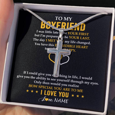 Stainless Cross Necklace Stainless Steel | 2 | Personalized To My Boyfriend Necklace From Girlfriend If I Could Give You Boyfriend Anniversary Day Birthday Christmas Customized Gift Box Message Card | siriusteestore