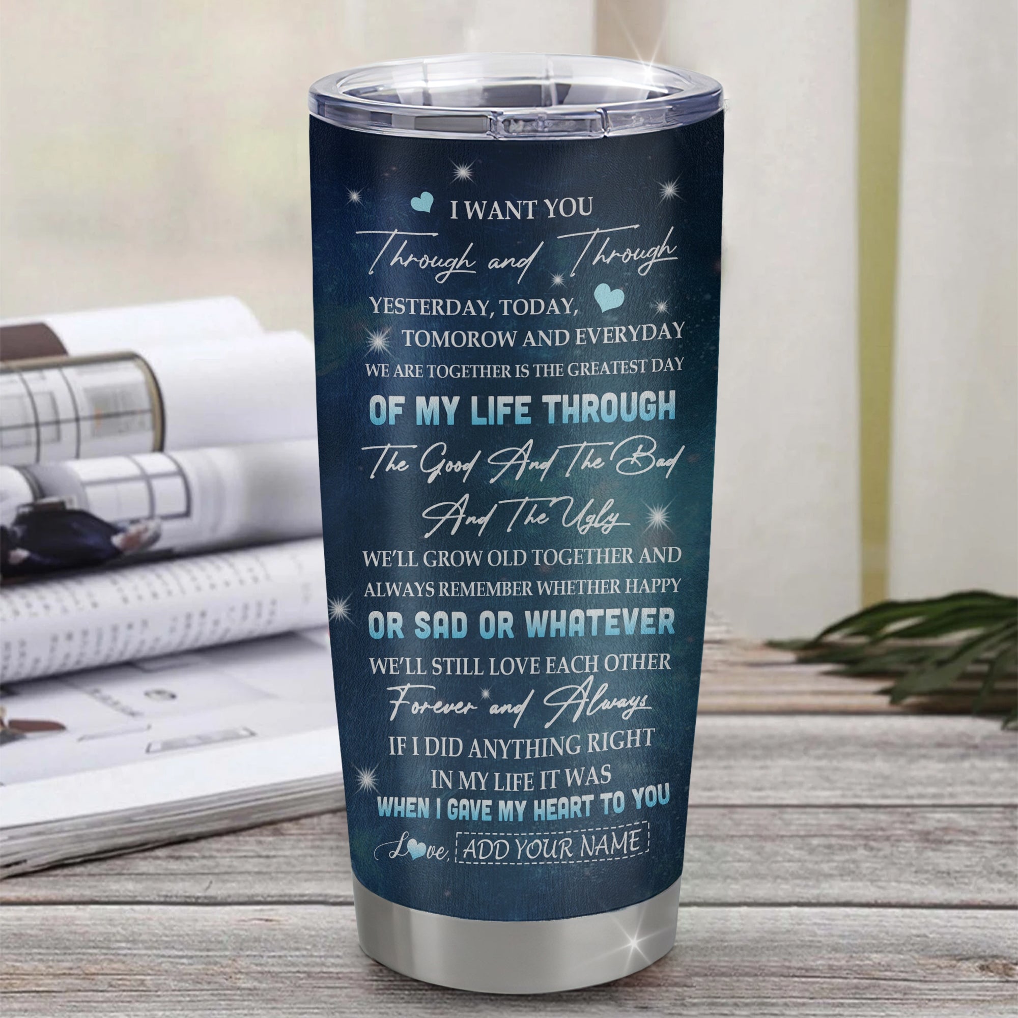 Personalized To My Boyfriend Tumbler From Girlfriend I Want You Wolf Boyfriend Birthday For Him Gifts Anniversary Valentines Christmas Custom Stainless Steel Travel Mug | siriusteestore