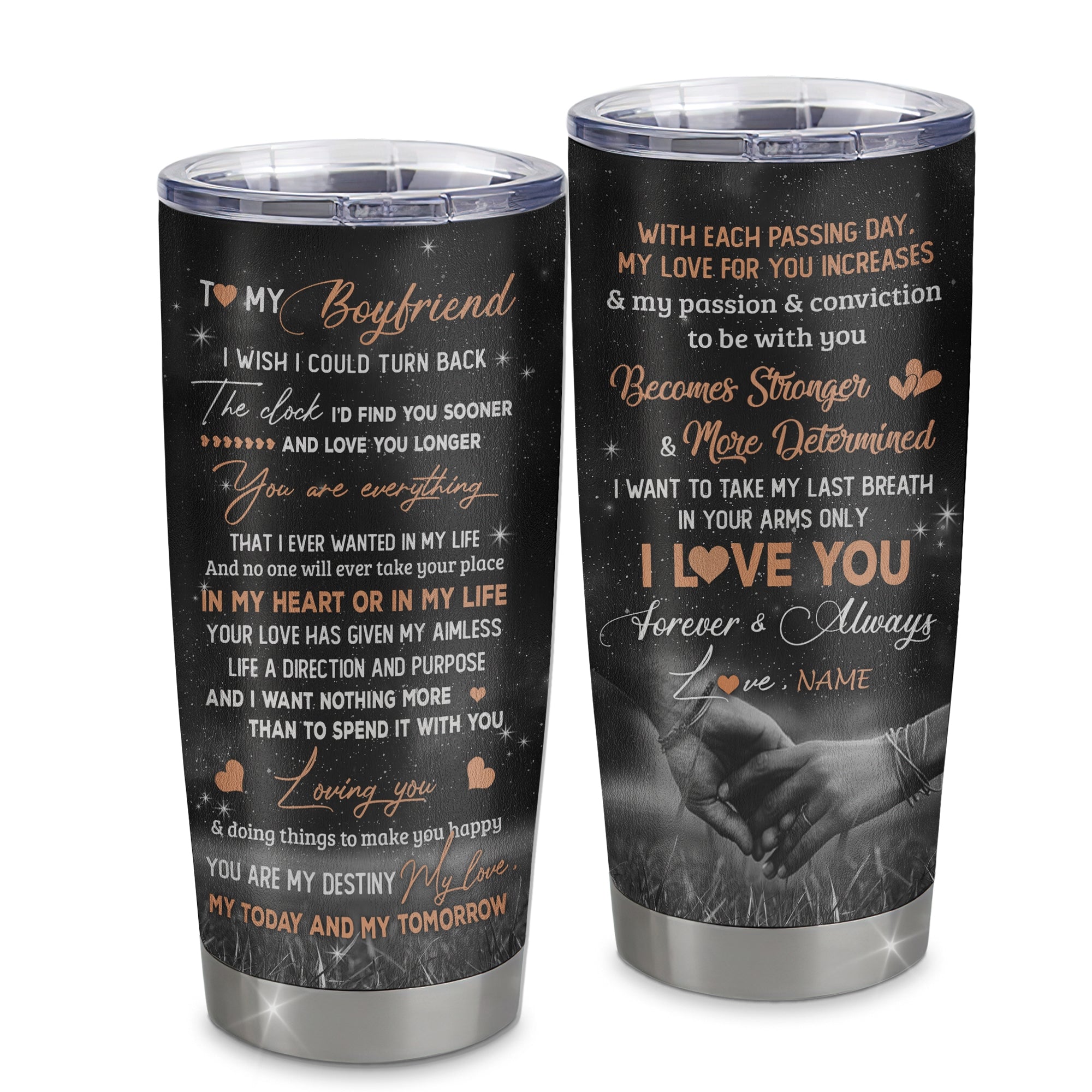 Personalized To My Boyfriend Tumbler From Girlfriend I'd Find You Sooner Love You Longer Boyfriend Gift Anniversary Valentines Day Christmas Custom Travel Mug | siriusteestore