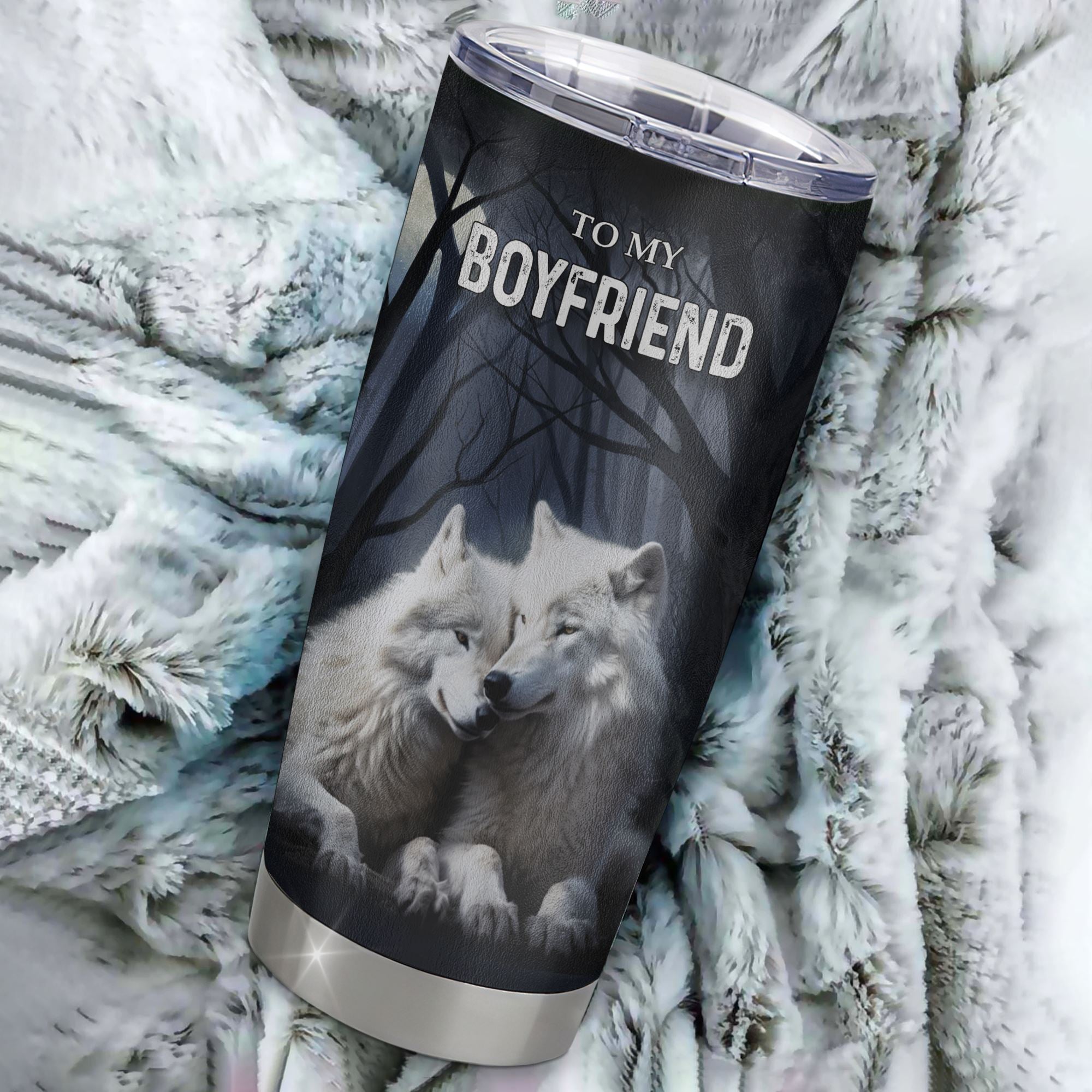 Personalized To My Boyfriend Tumbler From Girlfriend Stainless Steel Cup Wolf Never Forget That I Love You Boyfriend Birthday Gifts Anniversary Christmas Travel Mug | siriusteestore