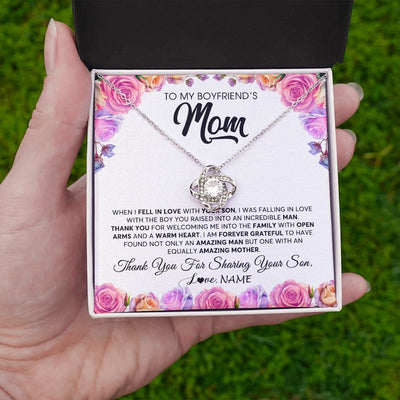 Love Knot Necklace | Personalized To My Boyfriend's Mom Necklace From Daughter A Warm Heart Mother In Law Mothers Day Wedding Birthday Christmas Customized Gift Box Message Card | siriusteestore