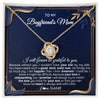 Love Knot Necklace 18K Yellow Gold Finish | 1 | Personalized To My Boyfriend's Mom Necklace From Daugter Grateful Gifts For Boyfriends Mom Jewelry Birthday Wedding Christmas Customized Gift Box Message Card | siriusteestore