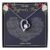 Forever Love Necklace 14K White Gold Finish | 1 | Personalized To My Boyfriend's Mom Necklace Gifts Truly Grateful Mother In Law Mothers Day Birthday Gifts Wedding Presents Customized Gift Box Message Card | siriusteestore
