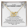 Interlocking Hearts Necklace 18K Yellow Gold Finish | Personalized To My Boyfriend's Mom Necklace I Fell In Love With Your Son Boyfriends Mom Mother's Day Birthday Pendant Jewelry Customized Gift Box Message Card | siriusteestore
