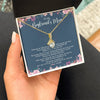 Alluring Beauty Necklace 18K Yellow Gold Finish | Personalized To My Boyfriend's Mom Necklace Thank You For Welcoming Me Boyfriends Mom Mother's Day Birthday Pendant Jewelry Customized Gift Box Message Card | siriusteestore