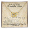 Interlocking Hearts Necklace 18K Yellow Gold Finish | 1 | Personalized To My Boyfriend's Mom Necklace Thank You Including Me In Your Family Mother In Law Mothers Day Christmas Jewelry Customized Gift Box Message Card | siriusteestore
