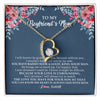 Forever Love Necklace 18K Yellow Gold Finish | Personalized To My Boyfriend's Mom Necklace from Daugter I Will Forever Be Grateful Mother In Law Jewelry Birthday Wedding Christmas Customized Message Card | siriusteestore
