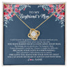 Love Knot Necklace 18K Yellow Gold Finish | Personalized To My Boyfriend's Mom Necklace from Daugter I Will Forever Be Grateful Mother In Law Jewelry Birthday Wedding Christmas Customized Message Card | siriusteestore