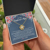 Love Knot Necklace 18K Yellow Gold Finish | Personalized To My Boyfriend's Mom Necklace from Daugter I Will Forever Be Grateful Mother In Law Jewelry Birthday Wedding Christmas Customized Message Card | siriusteestore