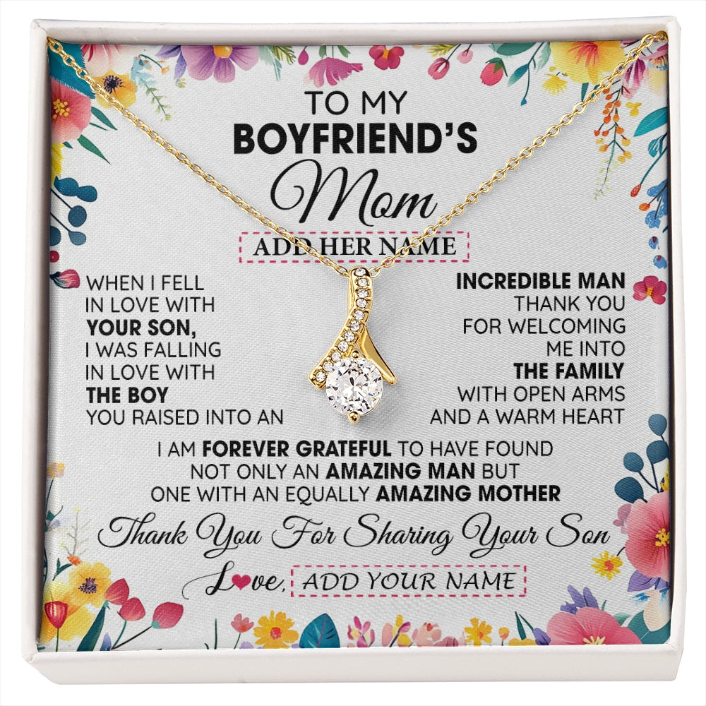 Alluring Beauty Necklace 18K Yellow Gold Finish | 1 | Personalized To My Boyfriends Mom Gifts Necklace Mothers Day Gifts For Boyfriends Mom From Girlfriend Mother In Law Birthday Christmas Gift Box Message Card | siriusteestore.myshopify