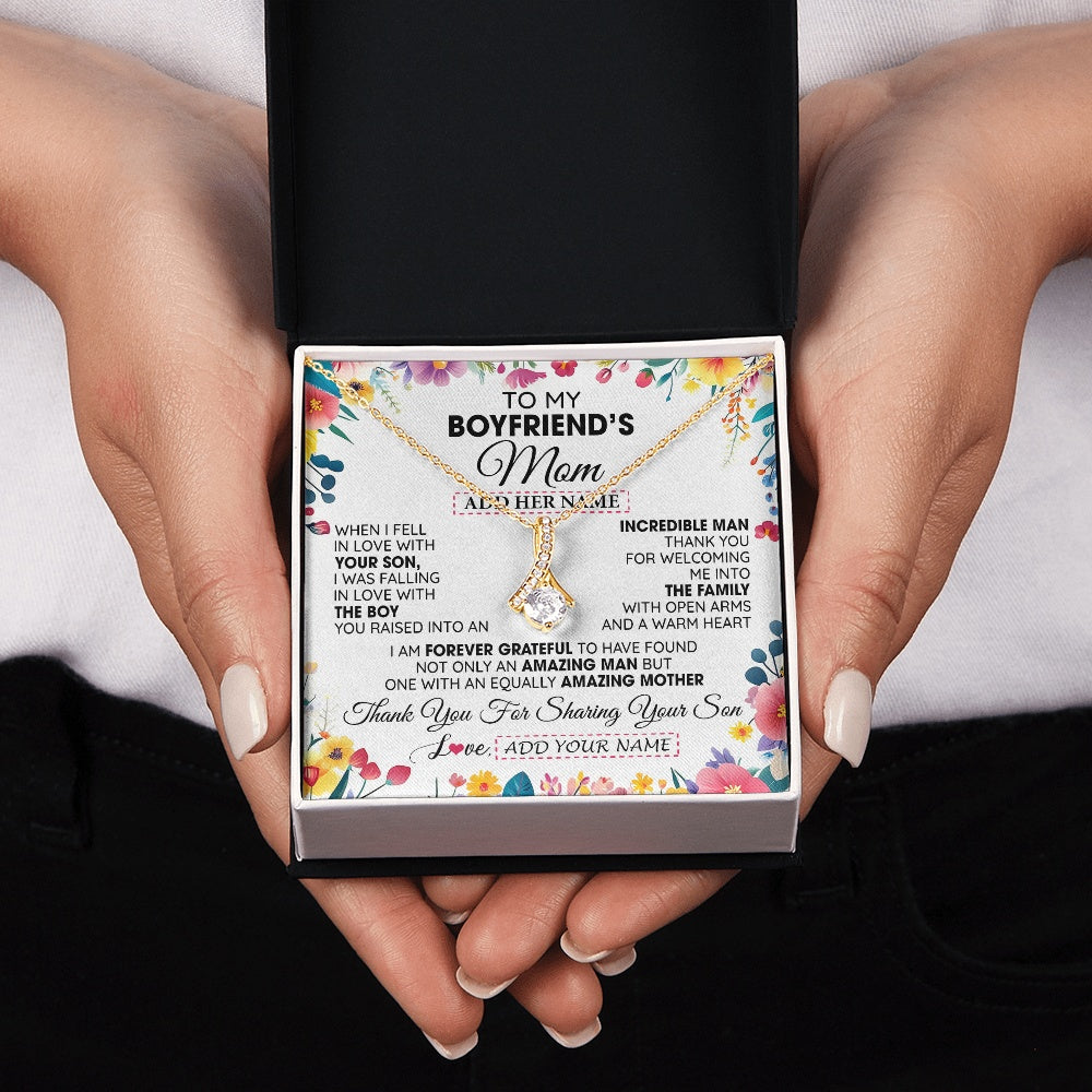 Alluring Beauty Necklace 18K Yellow Gold Finish | 2 | Personalized To My Boyfriends Mom Gifts Necklace Mothers Day Gifts For Boyfriends Mom From Girlfriend Mother In Law Birthday Christmas Gift Box Message Card | siriusteestore.myshopify