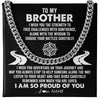 Cuban Link Chain Necklace Stainless Steel | Personalized To My Brother Cuban Necklace From Sister I Wish You The Strength Brother Birthday Graduation Inspirational Customized Gift Box Message Card | siriusteestore