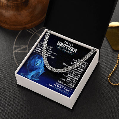 Cuban Link Chain Necklace Stainless Steel | 2 | Personalized To My Brother Gifts From Sister Necklace Lion Always A Big Brother Birthday Gifts Graduation Ideas Presents Christmas Custom Gift Box Message Card | https://siriusteestore.