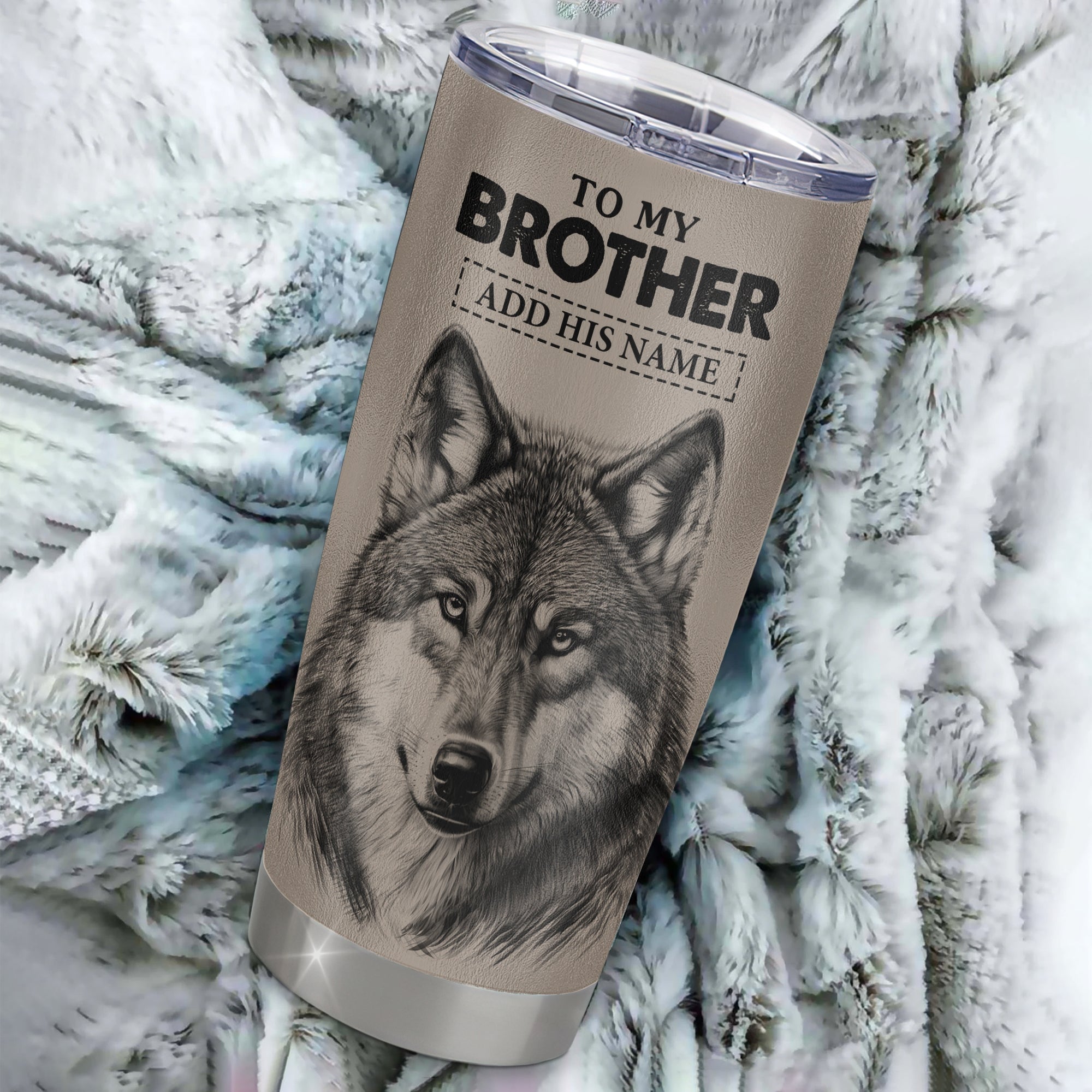 Personalized To My Brother Tumbler From Sister Brother Wolf Braver Stronger Smarter Brother Birthday Graduation Christmas Custom Stainless Steel Cup Travel Mug | siriusteestore