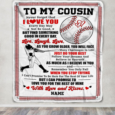 Personalized To My Cousin Blanket From Family I Believe In You Baseball Brother Birthday Graduation Christmas Customized Bed Fleece Throw Blanket | siriusteestore