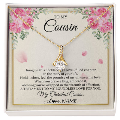 Alluring Beauty Necklace 18K Yellow Gold Finish | 1 | Personalized To My Cousin From Family Imagine This Necklace As A Love Cousin Birthday Gifts Jewelry Graduation Christmas Customized Gift Box Message Card | siriusteestore