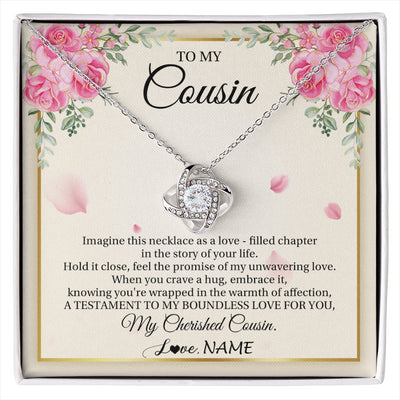 Love Knot Necklace 14K White Gold Finish | 1 | Personalized To My Cousin From Family Imagine This Necklace As A Love Cousin Birthday Gifts Jewelry Graduation Christmas Customized Gift Box Message Card | siriusteestore
