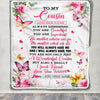Personalized To My Cousin Gifts Blanket From Family You Are Beautiful Birthday Gifts For Cousin Graduation Christmas Custom Fleece Throw Blanket | siriusteestore