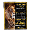 Personalized To My Dad Blanket From Daughter Lion I Love You Dad Father's Day Birthday Thanksgiving Christmas Customized Fleece Blanket | siriusteestore