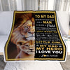 Personalized To My Dad Blanket From Daughter Lion I Love You Dad Father's Day Birthday Thanksgiving Christmas Customized Fleece Blanket | siriusteestore