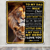 Personalized To My Dad Blanket From Daughter Lion I Love You Dad Father's Day Birthday Thanksgiving Christmas Customized Fleece Blanket | siriusteestore