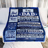 Personalized To My Dad Blanket From Daughter Son Wood Birthday Gift For Dad When I Was A Child Best Dad Fathers Day Christmas Customized Fleece Throw Blanket | siriusteestore