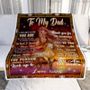 Personalized To My Dad Blanket From Daughter Thank You For The Sacrifices Horse Dad Birthday Mothers Day Thanksgiving Christmas Customized Fleece Blanket | siriusteestore