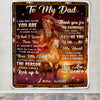 Personalized To My Dad Blanket From Daughter Thank You For The Sacrifices Horse Dad Birthday Mothers Day Thanksgiving Christmas Customized Fleece Blanket | siriusteestore