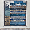 Personalized To My Dad Blanket From Daughter Wood Thank You You Are My Hero Dad Birthday Fathers Day Thanksgiving Christmas Customized Bed Fleece Blanket | siriusteestore