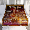 Personalized To My Dad Blanket From Son Thank You For The Sacrifices Horse Dad Birthday Mothers Day Thanksgiving Christmas Customized Fleece Throw Blanket | siriusteestore