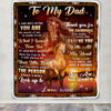 Personalized To My Dad Blanket From Son Thank You For The Sacrifices Horse Dad Birthday Mothers Day Thanksgiving Christmas Customized Fleece Throw Blanket | siriusteestore