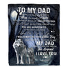 Personalized To My Dad Blanket From Son Wolf I Know It's Not Easy For A Man To Raise A Child Father's Day Birthday Christmas Customized Fleece Blanket | siriusteestore